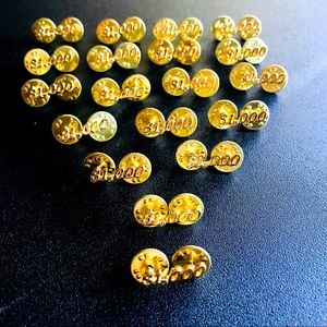 19 Team Pins Gold $1,000 Pinbacks MLM Incentives